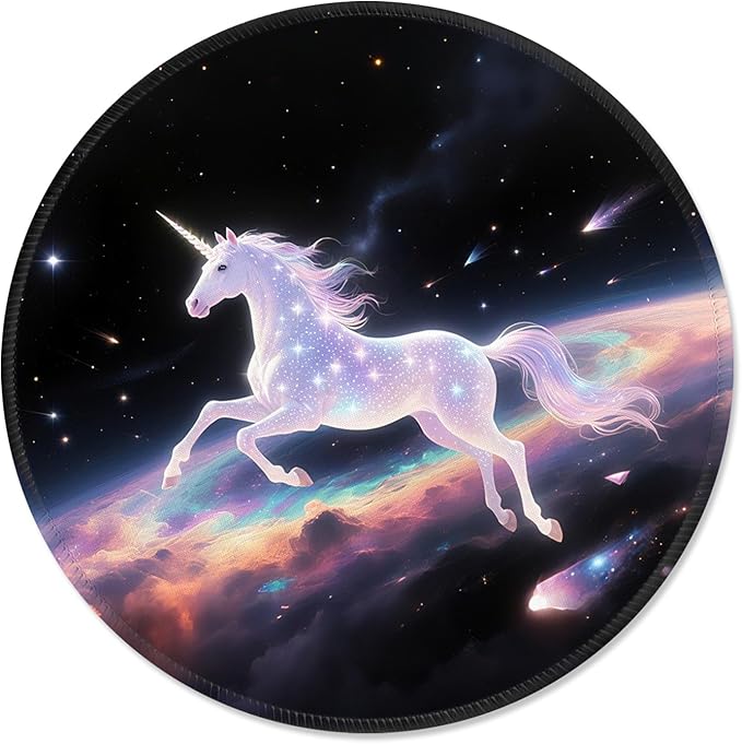 ITNRSIIET Mouse Pad Non-Slip Rubber Base Smooth Surface Stitched Edges Waterproof Durable Compatible with All Mice for Office & Gaming, Desk Accessory, Diameter 8.7 inch, Stellar