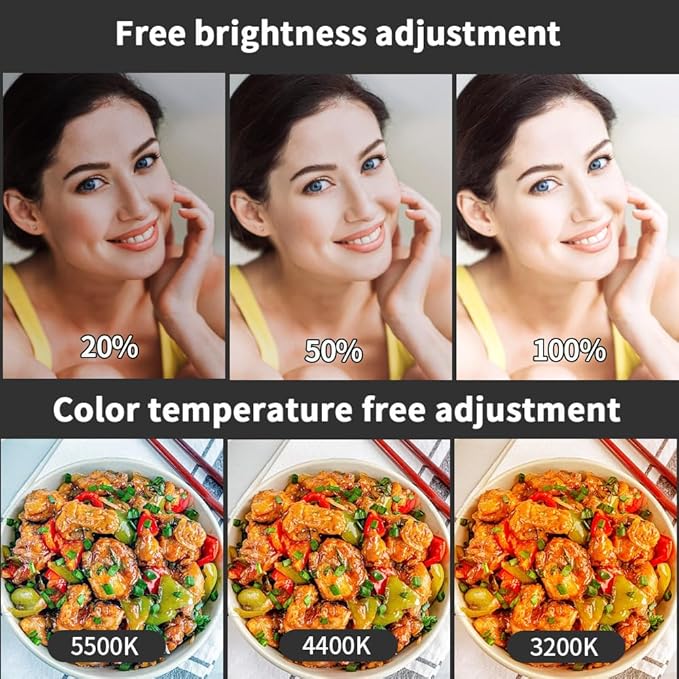 2 Packs LED Photography Lighting Dimmable 3200K-5500K LED Video Light Photo Studio Light Kit with Tripod Stand Bag for Camera Video Studio YouTube Product Portrait Live Streaming