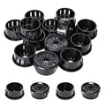 25 Pcs Cable Grommet, Snap Bushing 7/8" (22 mm) Mounting Diameter, Flexible Petal-Shaped Buckle Round Nylon Desk Grommet for Wires Through Countertop Cord Organizer and Protection, Black