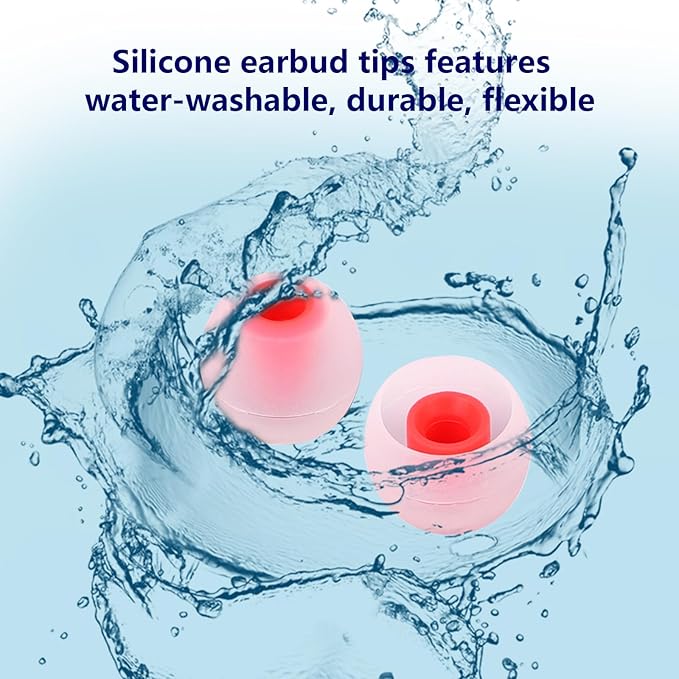 Silicone Replacement Earbud Tips Earbud Covers Ear Tips Fit for in-Ear Headphones (Inner Hole 3.8mm -5.1mm) Earbud Replacement Tips 9 Pairs