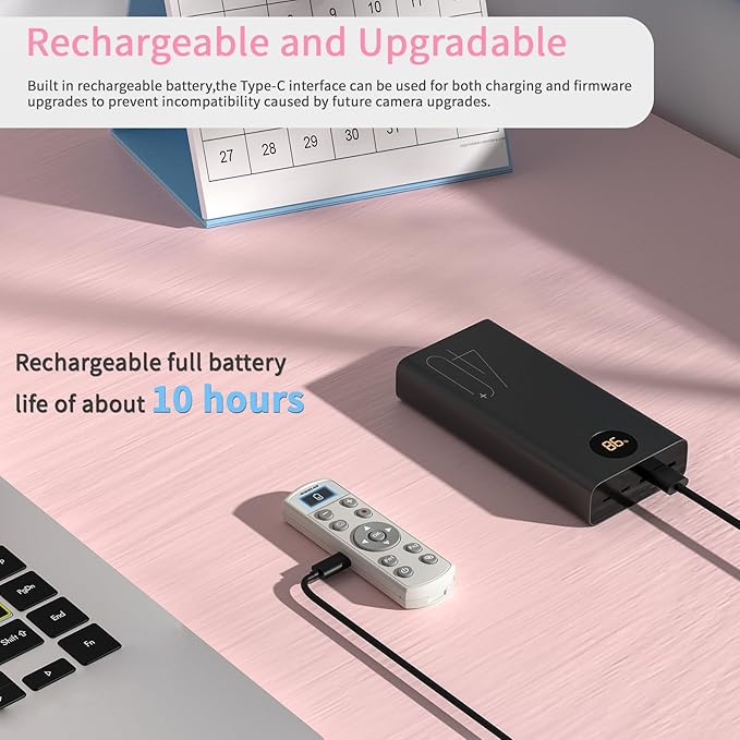 Rechargeable Shutter Release for Nikon AODELAN Wireless Camera Remote Control Compatible with COOLPIX P1000, P1100, P950, B600, A1000, Z50, Z30, Z fc, Z6 II, Z7 II,Z5, Replaces Nikon ML-L7(White)