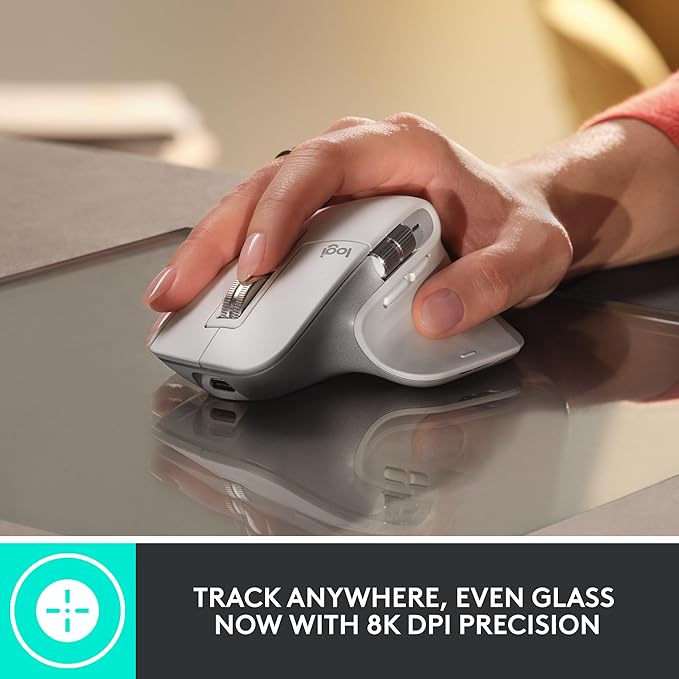 Logitech MX Master 3S Wireless Mouse Standard Edition with Logi Bolt USB Receiver, Ultra-fast Scrolling, Ergo, 8K DPI, Track on Glass, Quiet Clicks, USB-C, Bluetooth, Windows, Linux, Chrome - Graphite