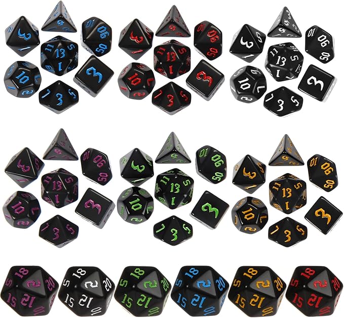 Yilloog 700 Pcs Compatible with DND Dice Sets Bulk Polyhedral Dice with Drawstring Bag Dice Multi Role Playing Table Game D4 D6 D8 D10 D% D12 D20 Compatible with Dungeons and Dragons (Assorted Style)