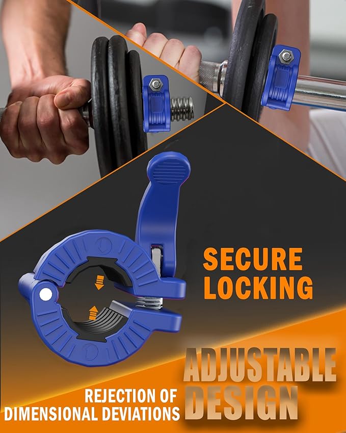 MAXRICH Barbell Clamp 1 inch Multiple Sizes & Adjustable Weight Clips for Quick Release Barbell Collars