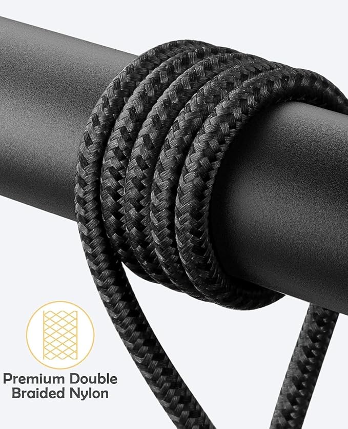 USB C to USB C Cable 2 Pack 90 Degree 60W, Right Angle Type C Fast Charging Cord, 10FT Braided Long Charger Cable for iPhone17/16/15, iPad, Samsung Galaxy, Google Pixel,