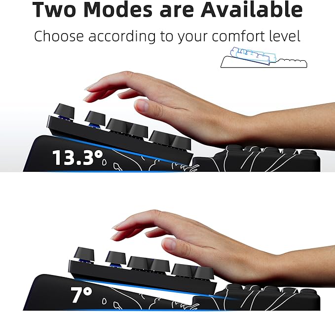 Ospelelf Wrist Support With Keyboard Stand, Comfy Ergonomic Riser Holder for Office Home