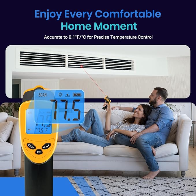 Etekcity Infrared Thermometer Temperature Gun 1080, -58°F to 1130°F for Meat Food Pizza Oven Griddle Accessories, Heat Gun for Cooking, Kitchen, Fridge, Reptile,BBQ