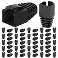 CableGeeker 100-Pack Cat7 / Cat8 RJ45 Strain Relief Boots, RJ45 Boot, Cat 6 Boot, Cat6 Ethernet Boots, Suitable for 8.5mm(0.33in) Ethernet Cables (Square-Press Black)
