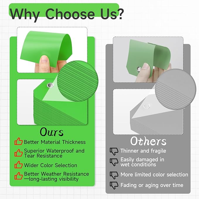 100 Pcs Tags with Wire Shipping Tags with String Write On Stacking Service for Equipment Inventory Storage Parts Valve Car (Green, 6 1/4" x 3 1/8")
