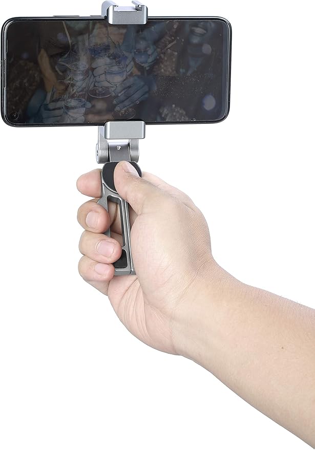 LEOFOTO PS-2 Phone Holder, Cell Phone Stand, Adjustable Angle, Compact and Portable, 1/4" Screw Thread, Arca Compatible (Black)