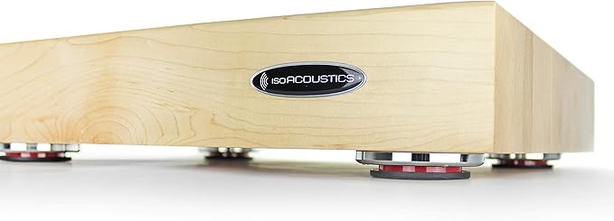 IsoAcoustics Delos Turntable Isolation Butcher Block Series: 1815M2 (18" W x 15" D x 3" H) Maple