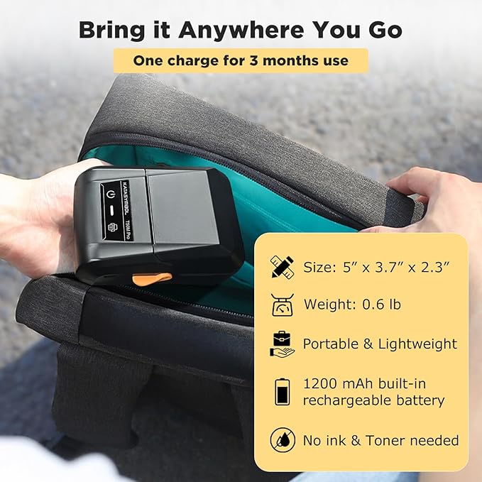 SUPVAN T50M Pro Bluetooth Label Maker Machine with Tape, Wide Waterproof Label, Versatile App with 40 Fonts and 650+ Icons, Inkless Labeler for Home, Kitchen, School, Office Organization, Black