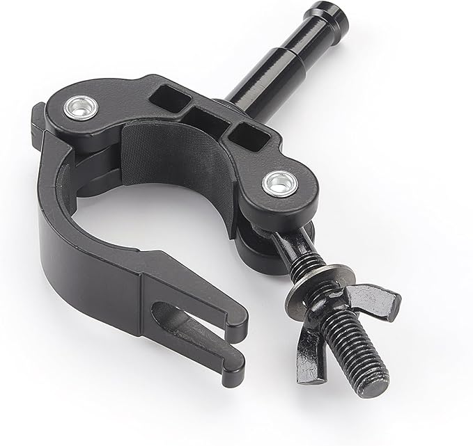 PHOCUS Half Coupler Clamp with 5/8" Baby Pin, Heavy Duty Truss Clamp on Round Tube for Supporting Photography Video Light Studio LED Ring Light (Clamp Range: 40-50mm)