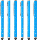 PATIKIL Stylus Pens for Touch Screens, 6 Pcs High Precision Universal Bling Stylus Crystal Metal Capacitive Pen for Touch Screen Devices Phone Tablets Laptop, Blue