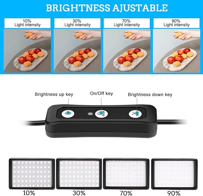 LED Photo Video Light 2-Pack, Ci-Fotto Dimmable 5600K USB LED Continuous Light Photography Light with Tripods and Color Filters for Photo Studios, YouTube, TikTok, Video Recording, Game Streaming