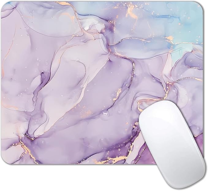 IMAYONDIA Pink Blue Marble Mouse Pad, Purple Alcohol Ink Pattern Gaming Mouse Pad, Modern Fluid Art Mousepad Design, Non-Slip Rubber Base Computer Mice Pad for School Home Office, 9.5 x 7.9 Inch