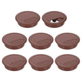 uxcell 8 Pcs 60mm (2.36 Inch) Desk Grommet, Plastic Cable Hole Cover, Wire Cord Cable Organizer for Home Office Computer Desk Cabinet, Brown