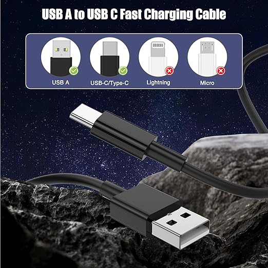 3-Pack Black [3.3FT+3.3FT+6FT] USB A to USB C Cable，USB to USB C Car Carplay Cable for iPhone 16 15 Pro Plus Pro Max，for iPad Pro/Air/Mini，for Samsung S24/S23/S22/S21，for MacBook Pro/Air and More
