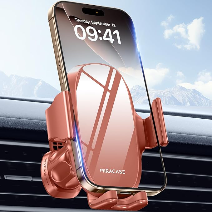 Miracase Upgraded-2nd Generation Universal Phone Holders for Your Car, Hands Free Air Vent Car Phone Holder Mount Compatible with iPhone 16/15/14/13/12/11 Series and All Phones
