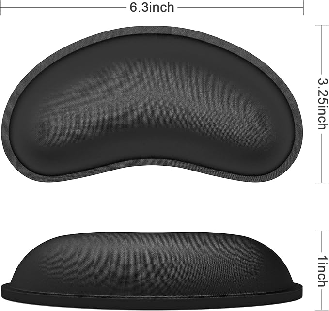 Dapesuom Mouse Wrist Rest, Cute Ergonomic Memory Foam Mouse Wrist for Computer Desk Mats Support, Hand Rest Pad Cushion for Gaming, Office, Laptop, Men, Women, Pain Relief & Easy Typing, Jet Black