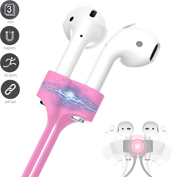 Ultra Strong Magnetic Airpod Pro Strap Anti-Lost Cord Sports Lanyard Compatible with Airpods 3rd 2nd Generation Pro 3 2 1 (3 Pink)