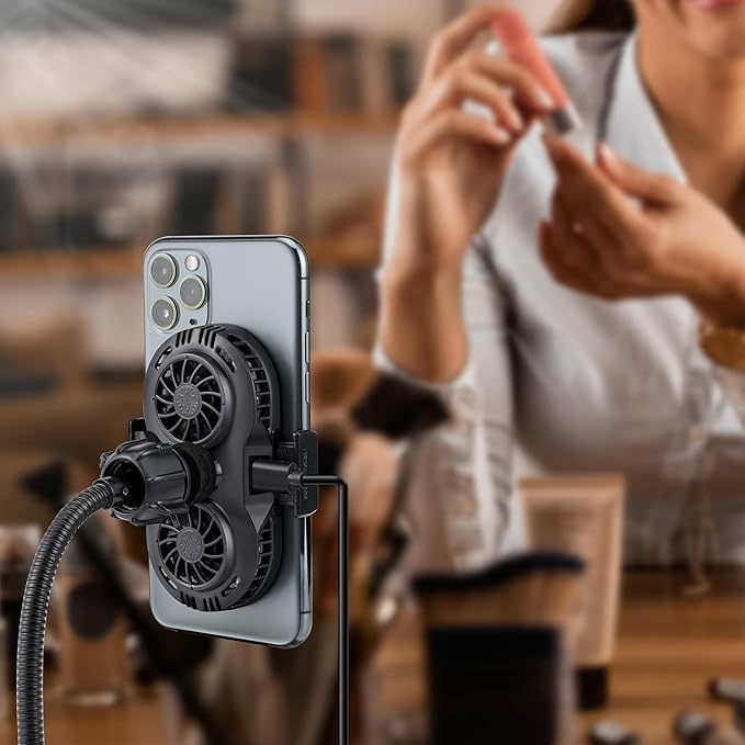 Neveika Phone Cooler, Cellphone Radiator with Dual Semi-Conductor Cooling Chip, Mobile Phones with a Width of 6 to 8 cm for Tiktok Live Streaming, Outdoor Vlog, Mobile Gaming.