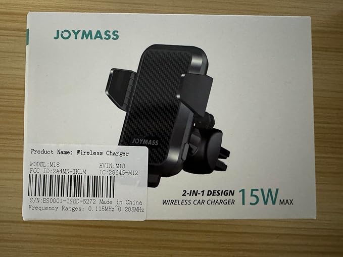 Wireless Car Charger, JOYMASS 15W Fast Charging Auto Clamping Car Charger Cell Phone Holder Mount Vent for iPhone 15 14 13 12 Mini Pro Max, Samsung Galaxy S24 Ultra S23 S22 S21+ Note 20, etc - Blue