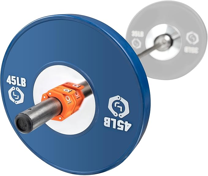 Lock-Jaw Sport Olympic Barbell Collar - Quick Release Barbell Clamp (Orange)