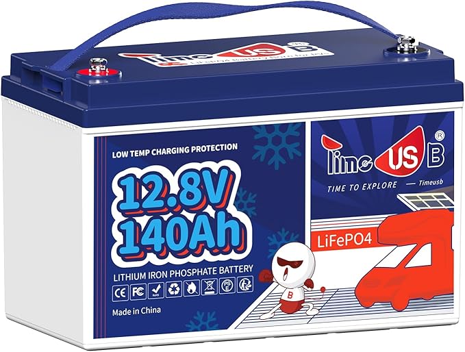 12V 140Ah LiFePO4 Lithium Battery with Low Temp Cut Off, Built-in 100A BMS, Group 31 Deep Cycle LiFePO4 Battery, Max.1792Wh Energy, Perfect for Trolling Motor/RV/Home Backup System/Off-Grid