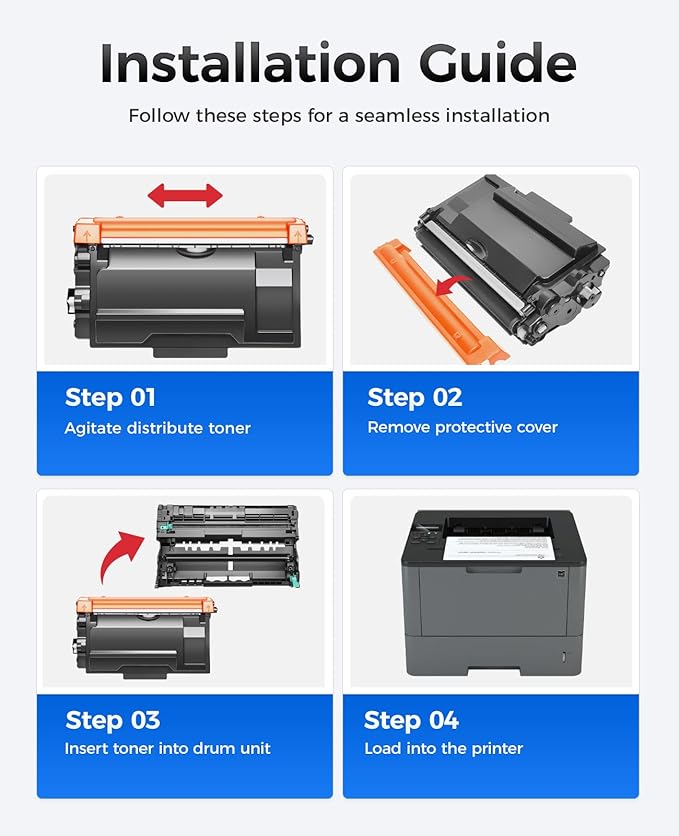TN880 Black Toner Cartridge 2-Pack High Yield Compatible for Brother TN-880 TN850 TN820 TN890 HL-L6200DW L6200DWT L5200DW L5100DN L6400DW MFC-L5800DW L5700DW L6700DW L6800DW DCP-L5600DN Printer Ink