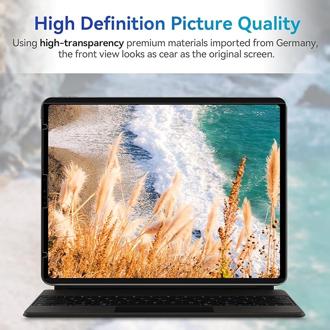 Magnetic Privacy Screen Protector Compatible with iPad Pro 12.9 Inch 2018 2020 2021 2022, Removable Anti Glare Blue Light Bubble-Free Black Security Protector Private Filter