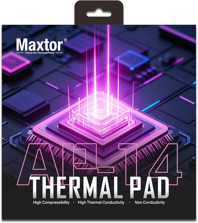 Maxtor Thermal Pad 16.8 W/mK,Thermal Pads for GPU/CPU/LED/Cooler,Excellent Heat Conduction，High Temperature Resistance (120 * 120 * 1.0mm（1pcs）)