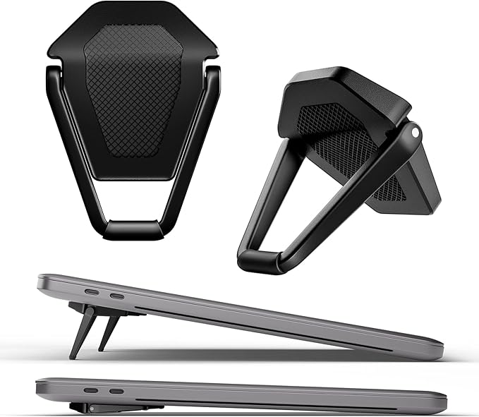 Laptop Stand for Desk, Portable Anti-Slip Keyboard Riser, Zinc Alloy Keyboard Stands, Computer Stand Compatible with MacBook Air/Pro, 10-15.6 Inches Laptops and Keyboards (Black)