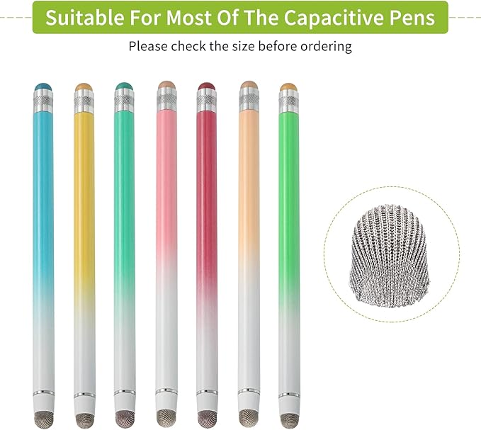 MECCANIXITY 10Pcs Replacement Fiber Mesh Tips for Stylus Pens 6mm Suitable for Capacitive Touch Screen,High Sensitivity,Soft,No Scratch Screen Pen Tip