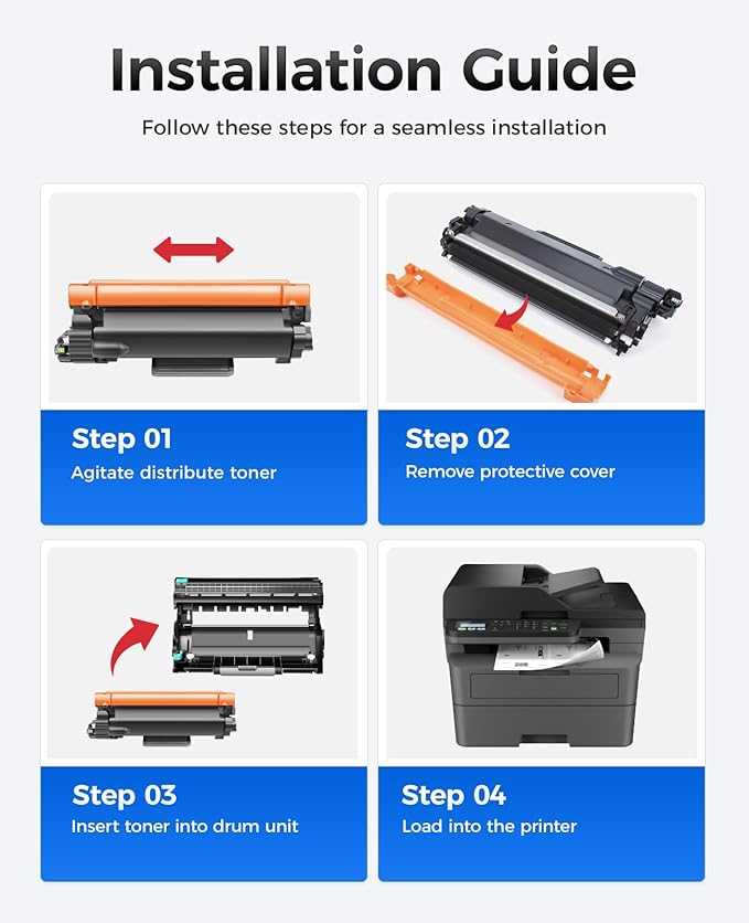 DR830 Drum Unit (Not Toner) 2-Pack Replacement for Brother DR-830 Imaging Drum Compatible for HL-L2460DW HL-L2405W HL-L2480DW MFC-L2820DW DCP-L2640DW MFC-L2900DW HL-L2400D HL-L2460DW XL Laser Printer