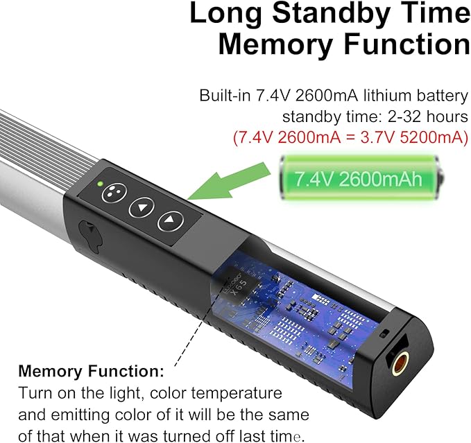 2 Pack RGB LED Video Light Wand Stick, LUXCEO Photography Studio Lighting Kits with 29" to 81" Tripod & Remote Control, Dimmable Photography Light Wand 36 Colors 3000K-6000K