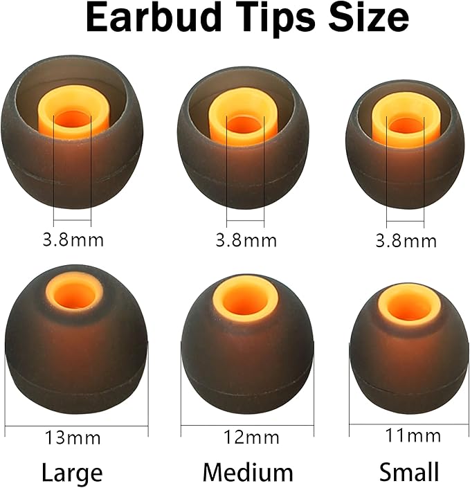 Earbud Replacement Tips Silicone Earbud Tips Ear Bud Covers Fit Most in-Ear - Image 2