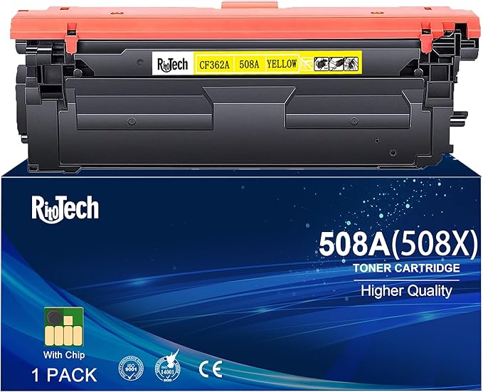 508A Yellow Toner Cartridge, Replacement Compatible for HP M553 508 A 508X CF362A CF362X for Color Enterprise M553dn M553n M553x MFP M577 M577z M577dn M577f M577c Printer (1-Pack)