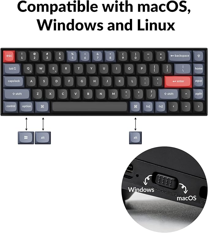 Keychron K6 Pro Wireless Custom Mechanical Keyboard, QMK/Launcher Programmable Macro, Hot-Swappable, 65% Layout White Backlit Office Keyboard for Mac Windows Linux