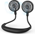 COMLIFE Portable Neck Fan, 5000mAh Rechargeable Battery Powered, 3 Speeds, 360°Adjustable, Double Cooling, Hands-Free Personal Wearable USB Neckband Fan for Home Office Outdoor Travel Sports