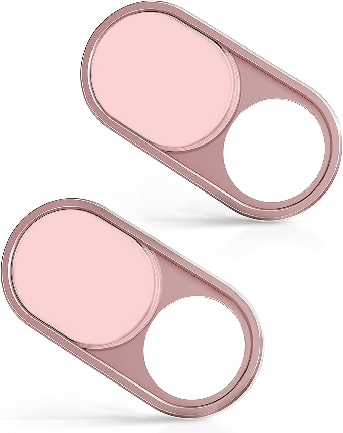 imluckies Metal Webcam Cover Slide, 0.023in Camera Cover for Laptop Computer, MacBook Pro/Air iMac iPad Tablet iPhone 8/7/6 Plus, Echo Show/Spot Web Camera Blocker Protect Your Privacy [2 Pack Pink]