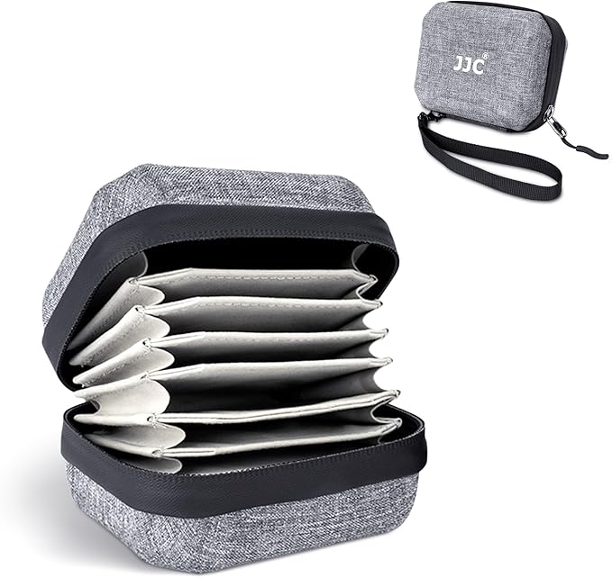 JJC Hard Shell Lens Filter Pouch Case for 10 Circular Filters Up to 67mm, Dustproof & Water-Resistant Camera Lens Filter Storage Wallet for ND UV CPL Filter