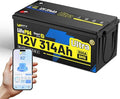 12V 314Ah LiFePO4 Lithium Battery 300Ah BMS, Built-in Metal Frame & Bluetooth 5.0, Full Metal Case 4.01kWh Energy, 8000+ Deep Cycles Batterys Perfect for Energy, RV, Solar, Trolling Motor