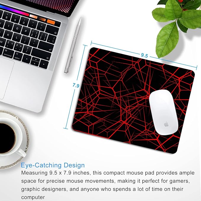 Abstract Lines Mouse Pad Personalized Design, Non-Slip Surface, Rubber Base, Small Office Desk Pad for Computers and Laptops