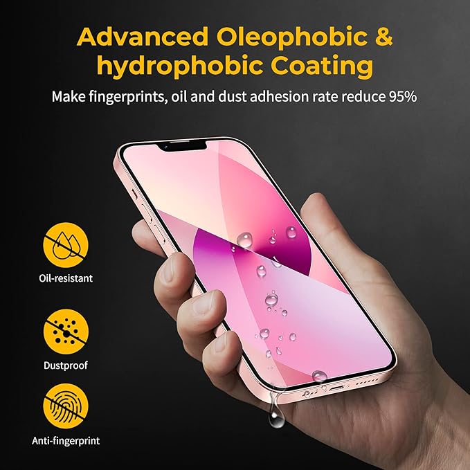 UNBREAKcable 3 Pack Screen Protector for iPhone 13/13 Pro, Double Shatterproof Tempered Glass [Easy Installation] [HD Clear] [Case Friendly] for iPhone 6.1 inch