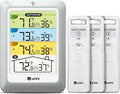 Indoor Outdoor Thermometer Wireless with 3 Sensors, 4.5 Inch Display with 330ft Range and Adjustable Backlight (Colorful)