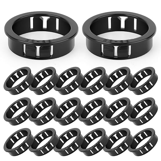 20PCS 1-1/2" Black Cable Snap Bushing Grommet, Snap in Cord Bushing Protect Cables