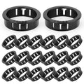 20PCS 1-1/2" Black Cable Snap Bushing Grommet, Snap in Cord Bushing Protect Cables