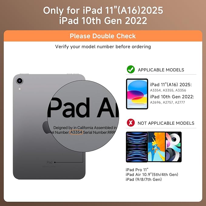 Transparent Case with Keyboard for iPad 11th Gen 11 Inch.(A16, 2025) & 2022 iPad 10th Gen 10.9 Inch,7-Color Backlit,Wireless Keyboard, 360°Rotating,with trackpad,Pencil Holder,with Shortcuts,White