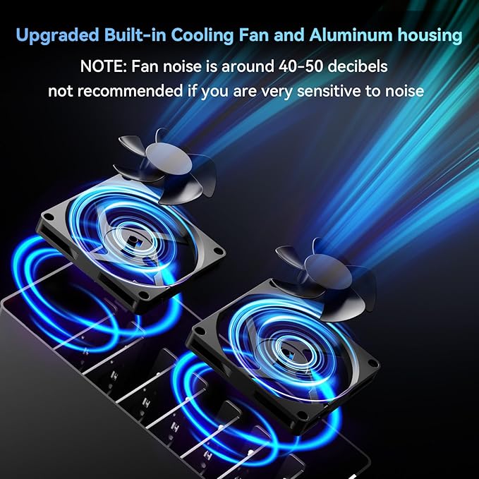 Aluminum 8 Bay 10Gbps Hard Drive Enclosure with Cooling Fan for 2.5“/3.5" SATA HDD/SSD with USB A/C 3.2 Gen 2, Support Hot Swappable, Daisy Chain Expansion, Tool-Free, DAS(NO RAID/NAS)